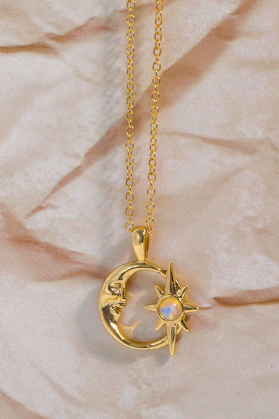 Copper Moon & Star Shape Necklace