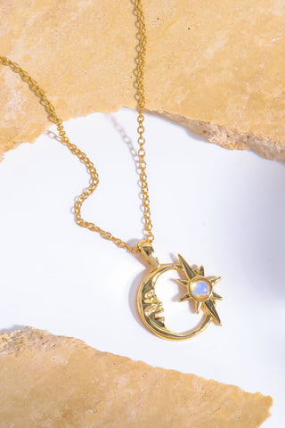 Copper Moon & Star Shape Necklace